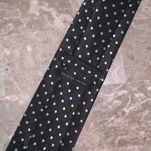 Prada Black Polka Dot Tie